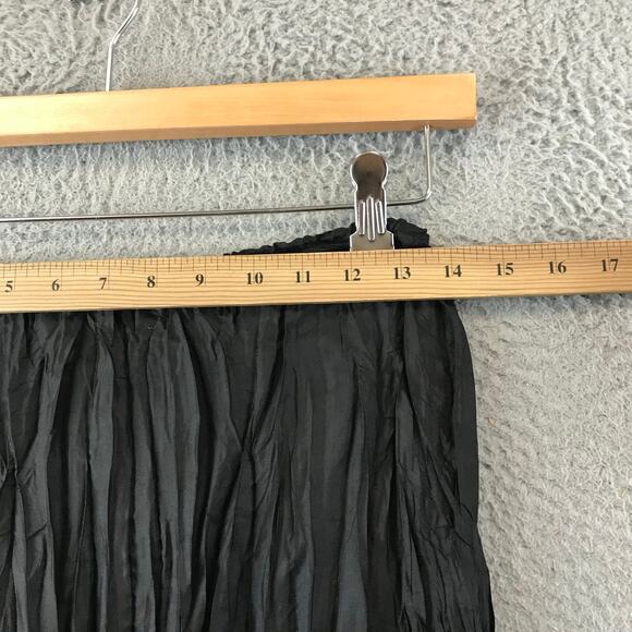 Vintage In love Paris Black Pleated Boho skirt waist 14 inches - Picture 3 of 9